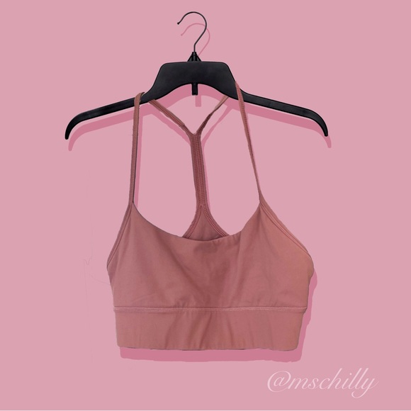 lululemon athletica Tops - Lululemon Flow Y Bra Nude Pink Mauve Quicksand Misty Merlot Sz 8